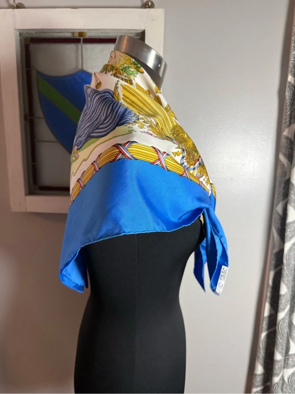 Hermès Vintage 1789 République Française Silk Carré 90 Scarf Blue/Multi